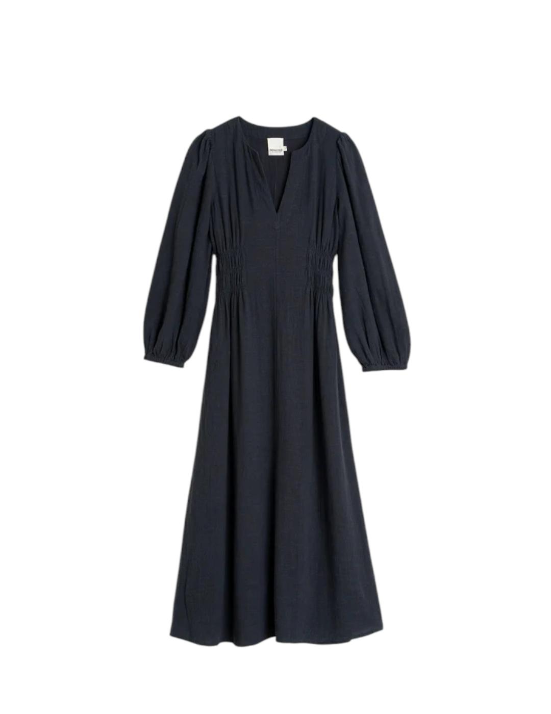 Vestido Indi&cold Algodón Crepado Marino