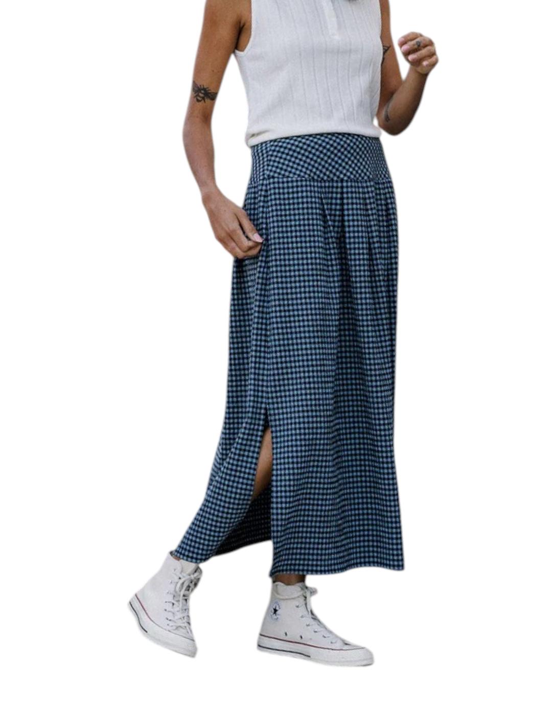 Falda Indi&cold Cuadros Mini Marino