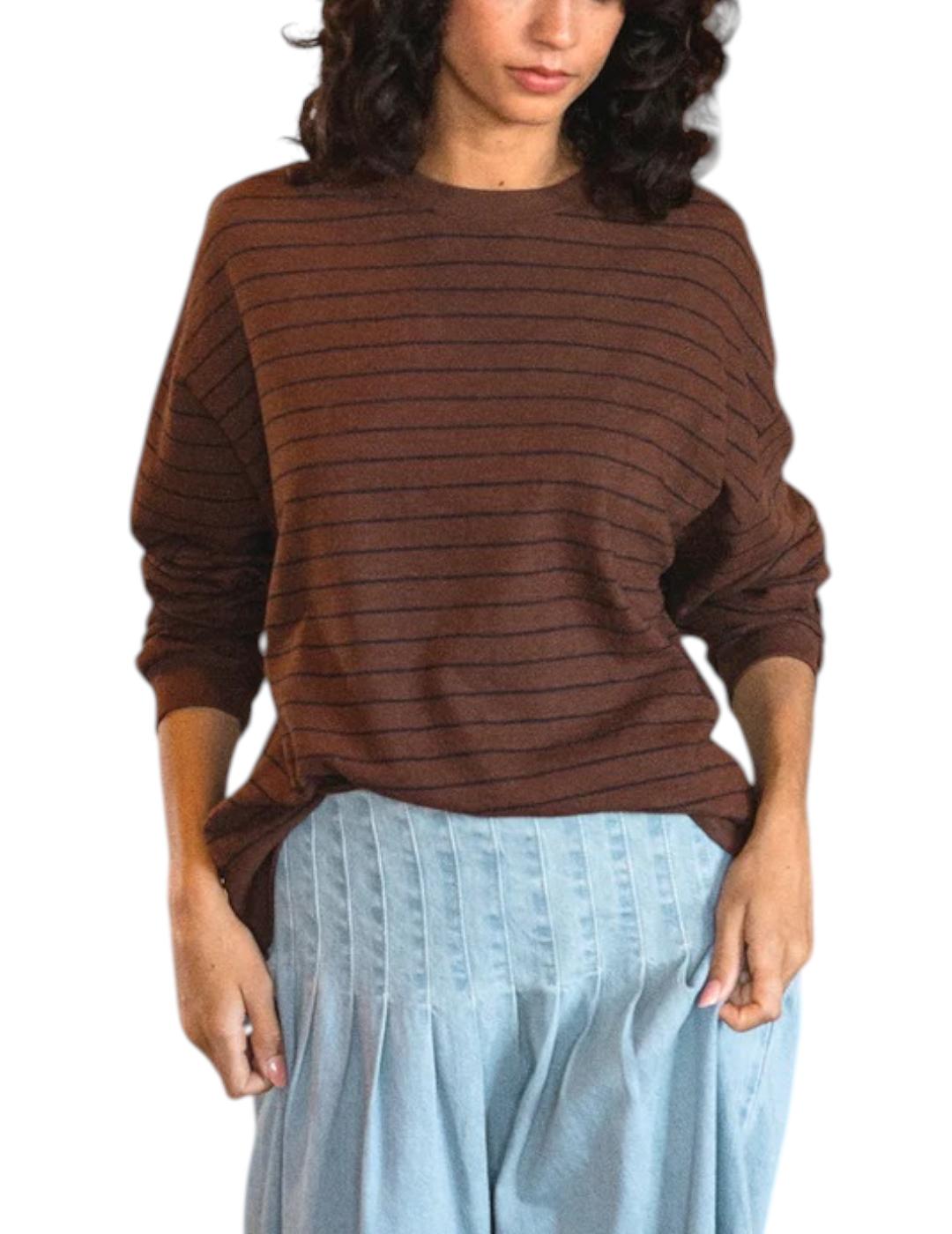 Sudadera Indi&cold Rayas Chocolate