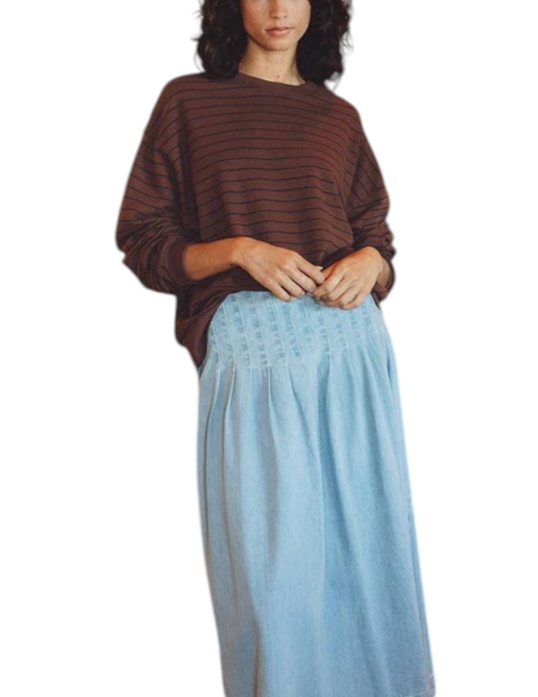 Sudadera Indi&cold Rayas Chocolate