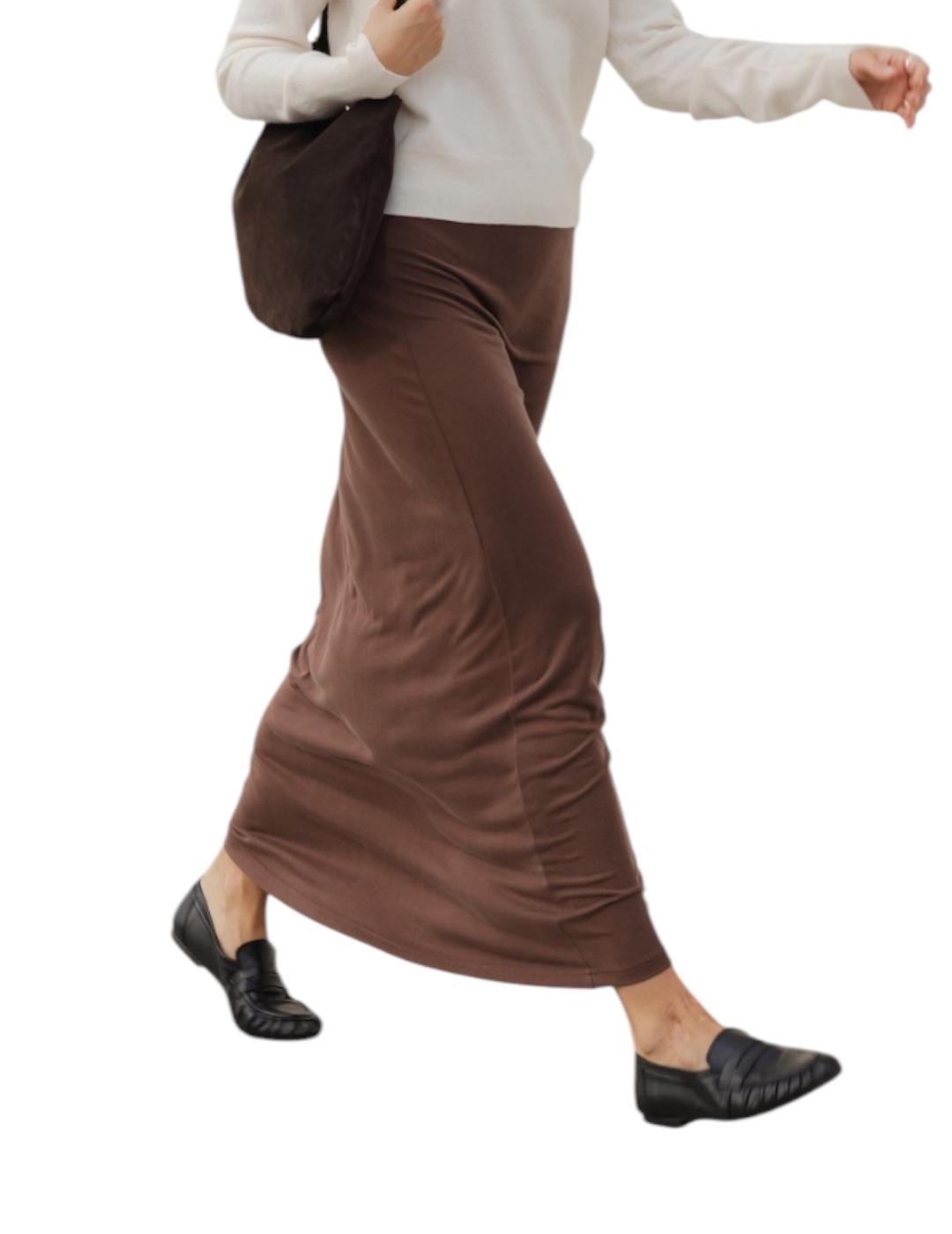 Falda ese O ese Midi Nicole Chocolate