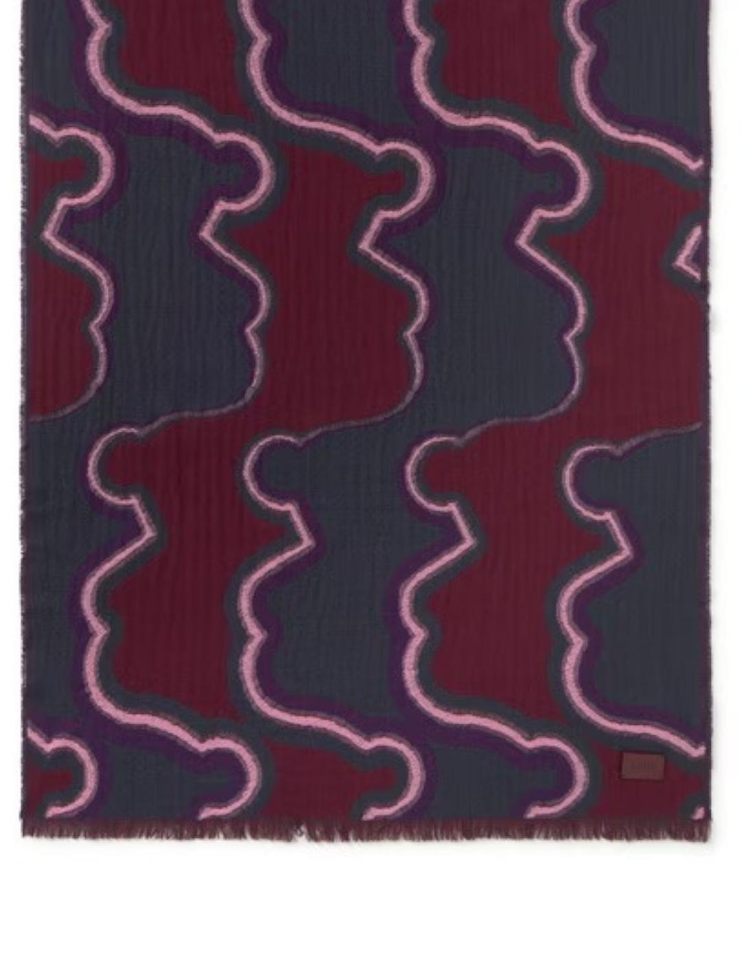 Foulard Tous Bears Waves Jacquard Gris Oscuro