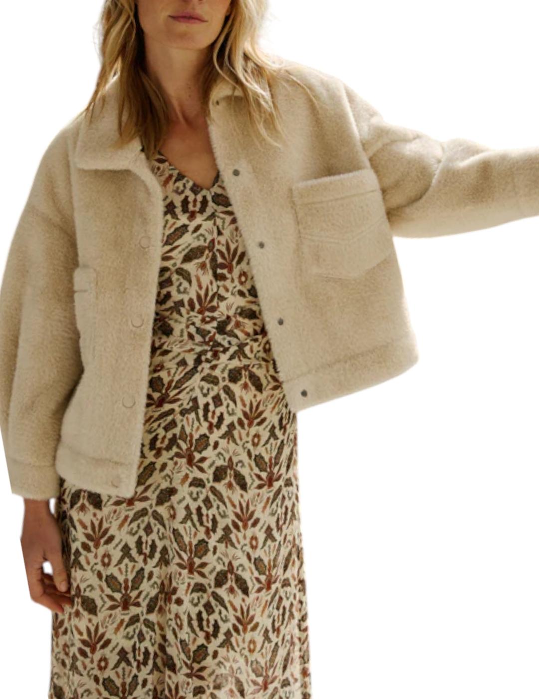 Cazadora Indi&cold Boxy De Pelo Crema