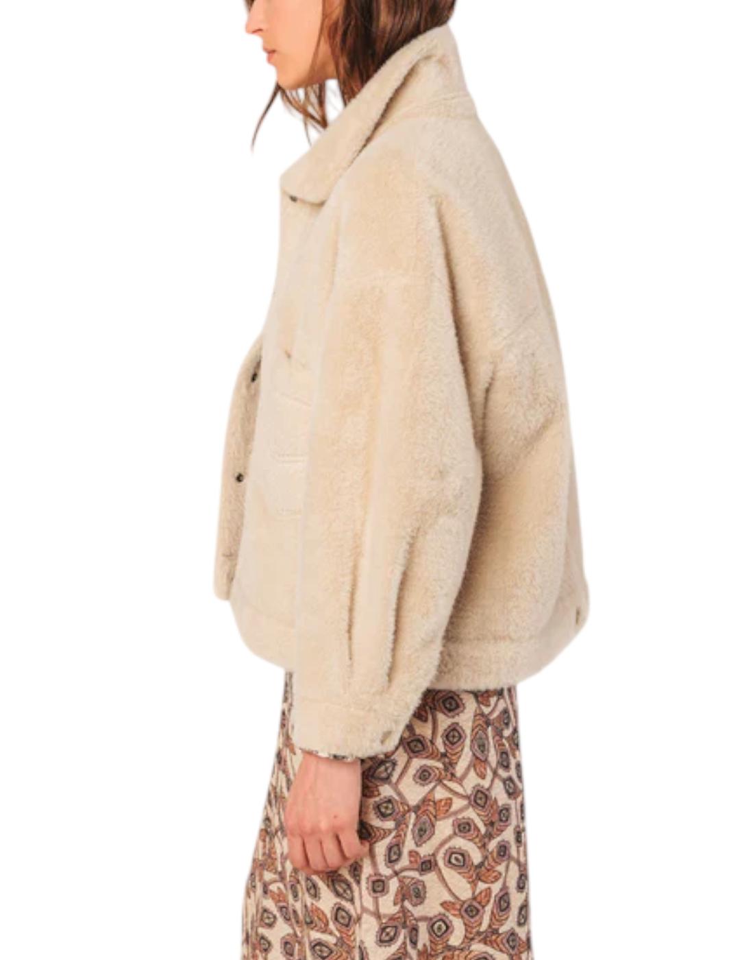 Cazadora Indi&cold Boxy De Pelo Crema