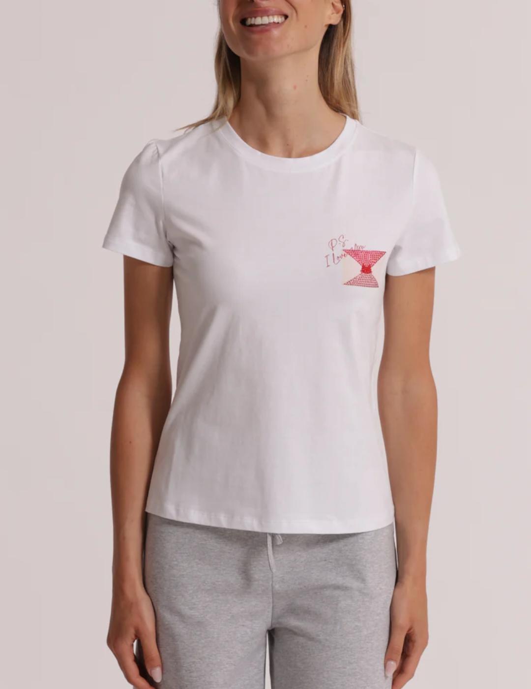 Camiseta Mimi-muà ' I Love You ' Blanco