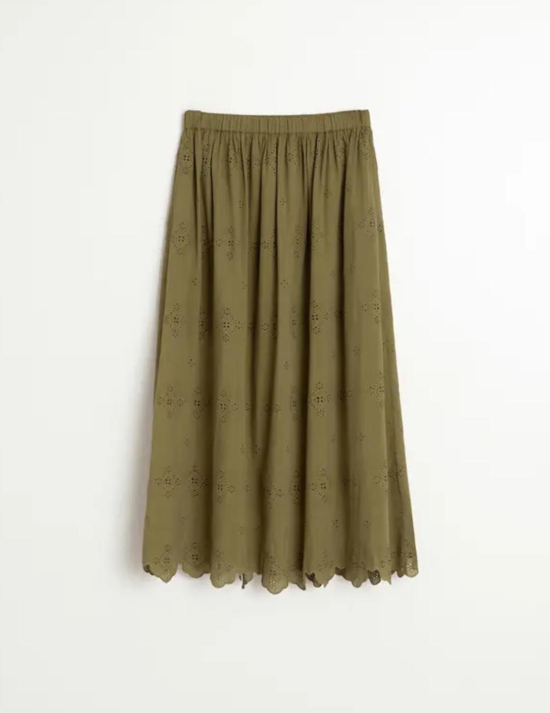 Flada Indi&cold Midi Bordada Khaki INDI&COLD para Mujer | Rasgos MultiMarca