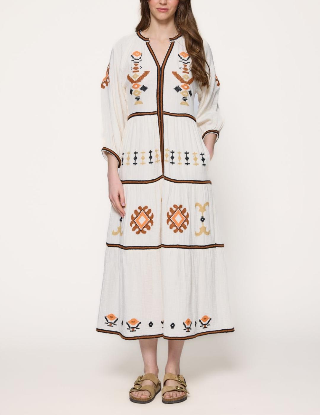 Vestido VAN-DOS Etnico Crudo